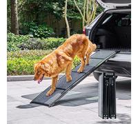 CO-Z Dog Ramp for Car, 170 cm Folding Pet Ramp for Large Dogs up to 90 kg with Non-Slip Rug Surface, Portable Dog Pet Stairs for Car SUV Truck Bed