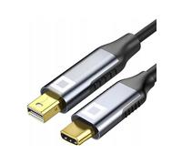 Co2 Adapter Cable, USB-C to Mini DisplayPort DP 1.4 8K/60Hz, 4K/144Hz, 2K/165Hz, Full HD, Plug & Play MHL Dynamic HDR, for MacBook, iPhone, Unidirectional, 2m, Aluminum Space Gray
