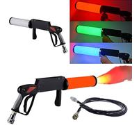 CO2 Cannon Gun Dj，CO2 Smoke Gun for Party, Fog Machine with LED Lights Effect，with 3m Hose for Nightclub,Wedding,Party,Dj Halloween.