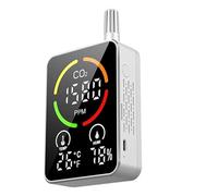 CO2 Detector Air Quality Monitor CO2 Meter Temperature Humidity NDIR Sensor Carbon Dioxide Meter Concentration Tester with Alarm with High Efficiency(Bianco)