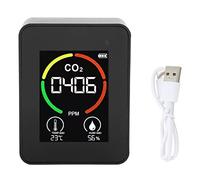 CO2 Detector,Carbon Dioxide Detector,Carbon Dioxide Detector Alarm,Air Quality Monitor TVOC Tester USB Charging Thermometer Hygrometer for Home Office Gym