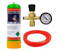 CO2 Disposable Gas KIT Bottle MIG TIG Welding w/Regulator Gauge Hose 2.2L (CO2 100%)