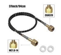 CO2 Fill Refill Station Charging Adapter Filling Adapter with 37inch Spring Cover Hose Connector W21.8/CGA320/G3/4 Gaskets(CGA320 to W21.8)