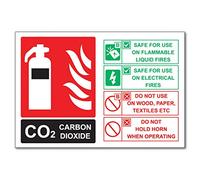 CO2 Fire Extinguisher Safety Instructions A5 2 Pack