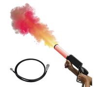 CO2 Handheld Fog Gun Smoke Machine with LED Lights, CO2 Jet Machine with 3M Gas Hose, 3 Colors Red Green Blue Stage Effect Fogger Smoke Cannon Gun