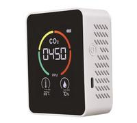 Co2 Meter|CO2 Detector 3 in 1 Carbon Dioxide Detector, Portable Sensor with LCD Display, Temperature and Humidity Meter with Alarm for Home, RV, Grow Tents, 400-5000ppm White