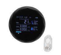 CO2 Monitor Intelligent 7 in 1 Air Quality Detector TVOC Carbon Dioxide Sensor for Home Office (Black)