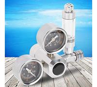 CO2 Regulator Aquarium Dual Gauge Display for Precise Plant Growth Control for Aquatic Plant Enthusiasts Stainless Steel Silver 4.9x4.7x2.9 Inch (Ordinary large double table w21.8 interface)