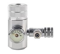 CO2 Regulator Aquarium Single Gauge Display, Large Readable Pressure Gauge, Precision Fine - Tuning Valve for Freshwater Planted Tanks, Aluminum Alloy Body with W21.8 (Small single meter g5/8 without