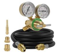 CO2 Regulators with 2 Meter Gas Welding Hose, Pressure Reducer Regulator 0-4000 PSI, 0-30+ CFH, CGA580 Inlet Connection for MIG and TIG Device