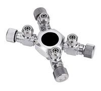 CO2 Splitter Aquarium Regulator for Precise Control of CO2, Suitable for Fish Tank Owners, Aluminum Alloy and Stainless Steel Material (4 pass)