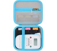 co2CREA Case for Brother PT-N10 Personal Handheld Label Maker, Storage Holder Carrying Organizer for Label Tapes and Other Accessories (White Case + Blue Zipper)