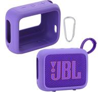 co2CREA Silicone case for JBL Go 4 Waterproof Portable Bluetooth Speaker, Portable Ultra-light Protective Sleeve with Carabiner (Not Included speaker)