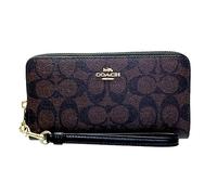 Coach Accordian Zip Phone Wallet Wristlet, Brown/Black, 7 1/2' (L) x 4' (H) x 1' (W), Accordion Wallet