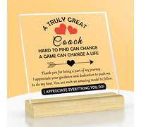 Coach Appreciation Gifts Coach Gifts for Women Men Acrylic Plaque with Stand Thank You Keepsake for Soccer Basketball Volleyball Swim Dive Cheer Leader Instructors Teacher Team Mum Decor Signs