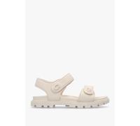 COACH Brynn Chalk Leather Chunky Sandals Size: 4, Colour: Camel Leathe