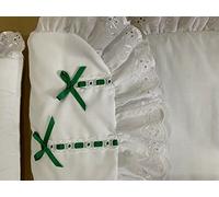 Coach Built Pram Bedding Set for Silver Cross Dolls Oberon Chatsworth (Green Ribbon)