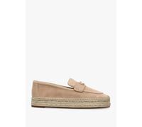 COACH Camilla Beechwood Suede Logo Flat Espadrilles Size: 4, Colour: B