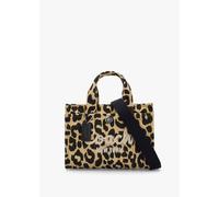 Coach Womens Lh/leopard Logo-embroidered Detachable-strap Small Canvas Tote bag