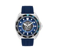 Coach Charter Men's 3H Multifunction Automatic Watch - Silicone Strap - Water Resistant up to 5ATM/50 Meters - Gift for Him - Premium Fashion - Self-Winding - 44.5mm, Blue, 1, Modern
