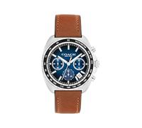 COACH Charter Men's Chronograph Quartz Watch - 39 mm Stainless Steel Case - Calfskin Strap - Essential Accessory, Gift for Him