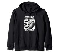 Coach Dad LIKE A NORMAL Dad ONLY COOLER Football Coach Dad Zip Hoodie