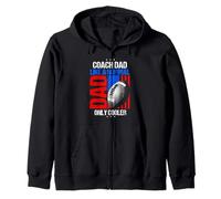 Coach Dad LIKE A NORMAL Dad ONLY COOLER Football Coach Dad Zip Hoodie
