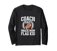 Coach Dad Snack Mom Flag Kid Football Team Long Sleeve T-Shirt