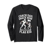 Coach Dad Snack Mom Flag Kid Football Team Long Sleeve T-Shirt
