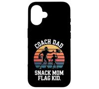 Coach Dad Snack Mom Flag Kid Retro Flag Football Case for iPhone 16