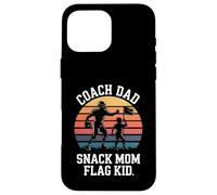 Coach Dad Snack Mom Flag Kid Retro Flag Football Case for iPhone 16 Pro Max