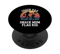 Coach Dad Snack Mom Flag Kid Retro Flag Football PopSockets Adhesive PopGrip
