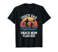 Coach Dad Snack Mom Flag Kid Retro Flag Football T-Shirt
