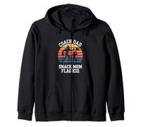 Coach Dad Snack Mom Flag Kid Retro Flag Football Zip Hoodie