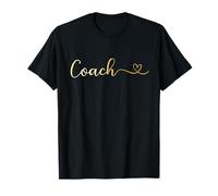 Coach Elegant Gold Typography with a Heart T-Shirt