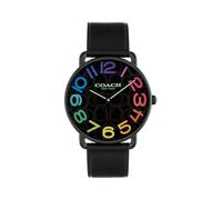 COACH Elliot Men's 2H Quartz Watch - 41 mm Stainless Steel Case - Calfskin Strap - Rainbow Markers - Stylish Fashion Accessory, Gift for Her
