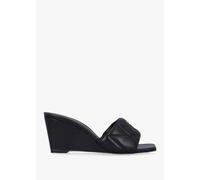 COACH Emma Quilted Black Leather Wedge Mules Colour: Black Leather, Size: 5