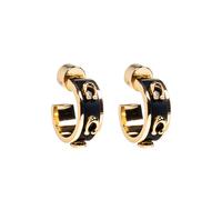 Coach enamel hoop earrings - Gold One Size