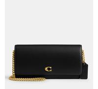 COACH Evie Black Leather Wallet On A Chain Bag Size: One Size, Colour: