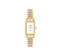 Coach Gold 3 Tone Cadie White Rectangular Dial Watch - Gold