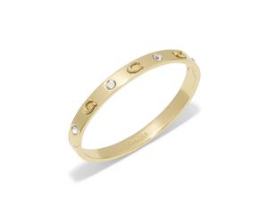 Coach Gold Boxed C Logo Hinged Bangle - Gold