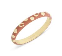 Coach Gold Brown Enamel Floral Chubby Bangle - Gold