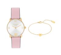 Coach Gold Elliot Pink Heart Bracelet Watch Gift Set - Gold