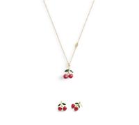 Coach Gold Enamel Green Red Cherry Set - Gold
