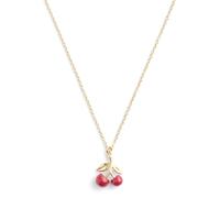 Coach Gold Enamel Red Cherry Necklace - 40cm