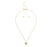 Coach Gold Heart Crystal Boxed Stud and Necklace Set - Gold