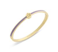 Coach Gold Tea Rose Purple Enamel Boxed Bangle - Gold
