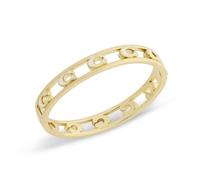 Coach Gold White Enamel Open C Logo Hinged Bangle - Gold