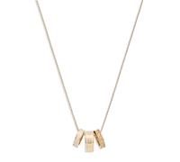 Coach Gold White Enamel Rings Necklace - 40cm