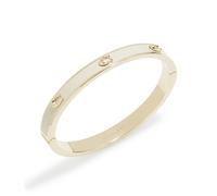 Coach Gold White Pegged C Hinged Bangle - Gold